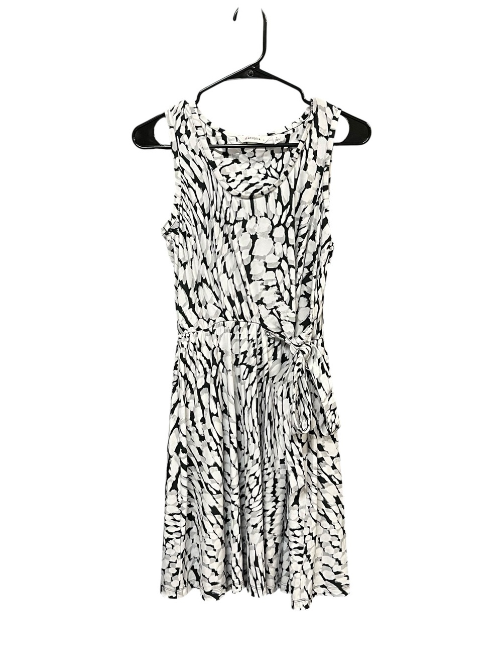 Athleta Sweet Saturday Dress Women’s Small NWT Black White Print $89 Side Tie